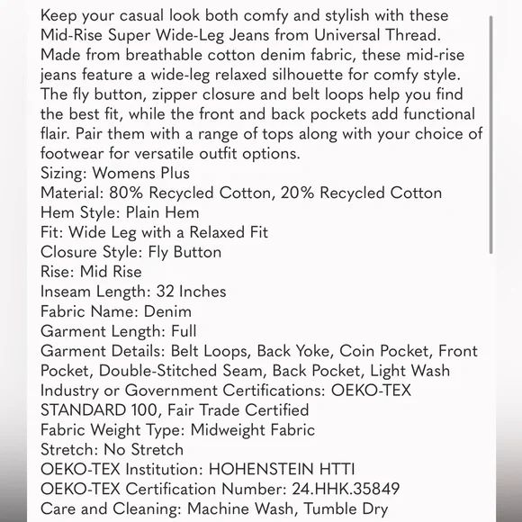 Universal Thread Sky Blue Flare Jeans - Picture 3 of 3